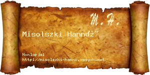 Misolszki Hannó névjegykártya